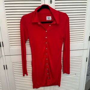Princess Polly red button down dress stretchy material size 8